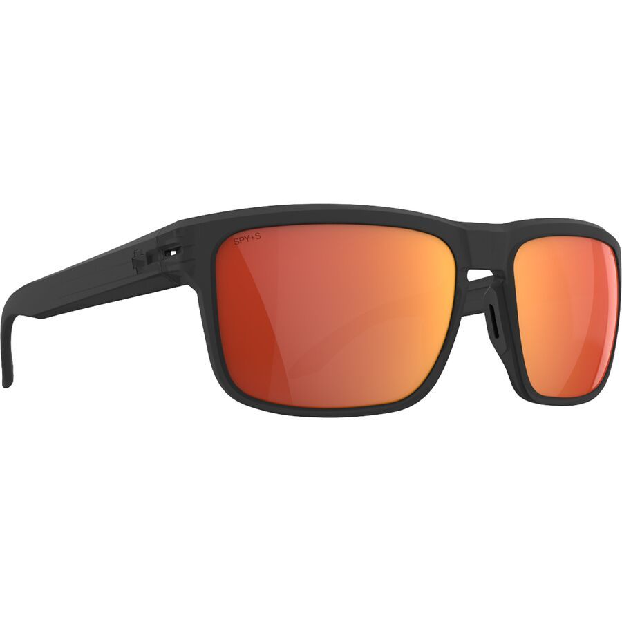 Spy Region XL Polarized Sunglasses Translucent Matte Black Happy Boost Polar Orange Mirror