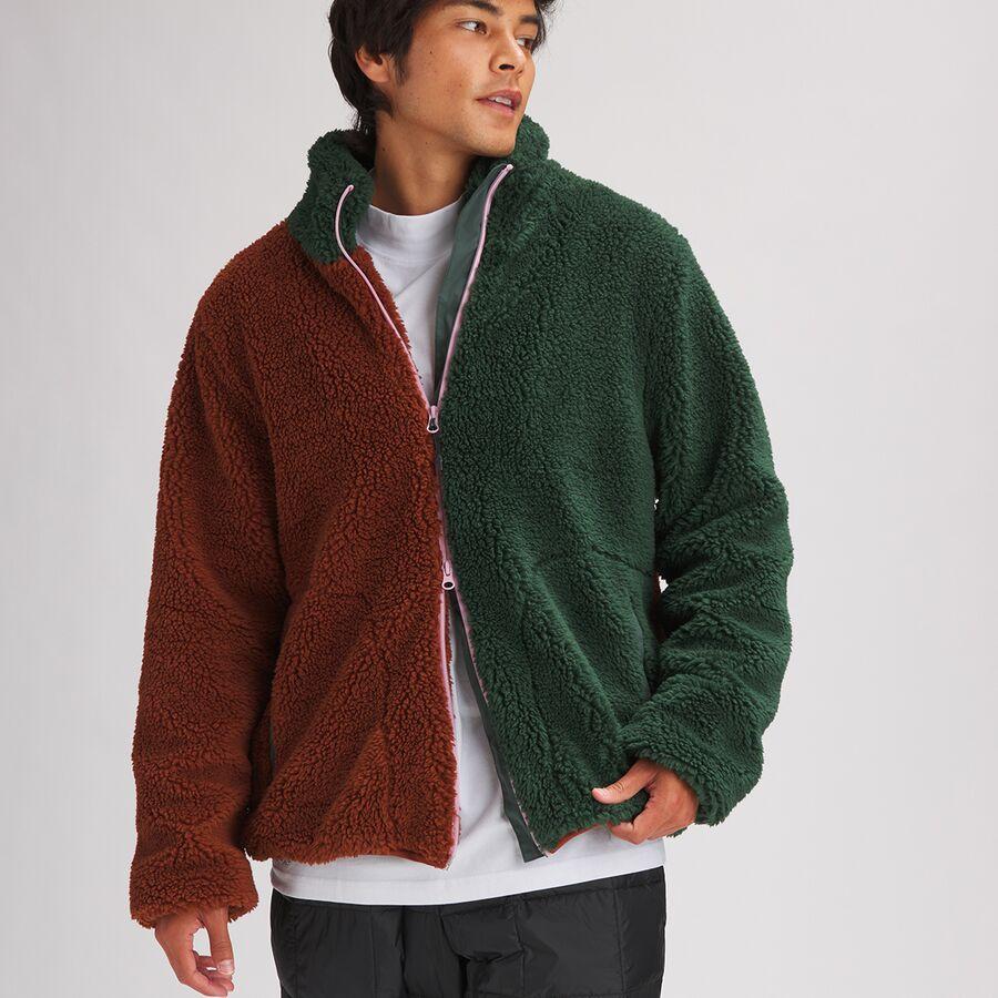 Stoic MTN Sherpa Full-Zip Jacket - Men's Tortoise Shell/Trekking Green/Pink Nectar