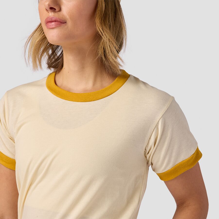 Stoic Ringer Short-Sleeve T-Shirt - Women's Cream/Mustard
