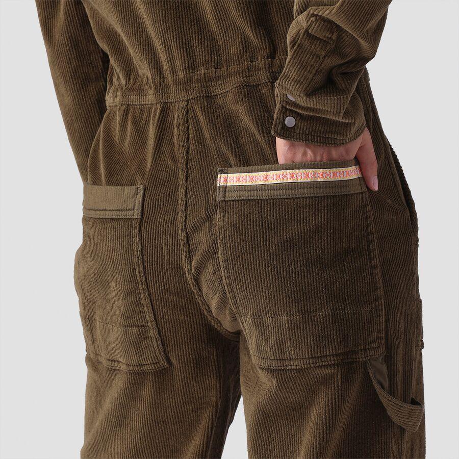 Stoic Wide Leg Corduroy Jumpsuit - Women's Dark Olive