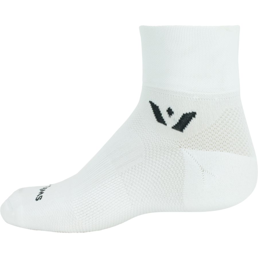 Swiftwick Aspire Quarter Crew Sock White