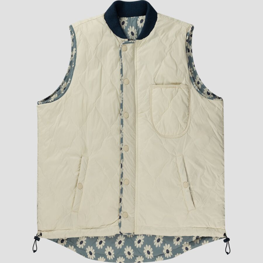 The Great Outdoors The Reverisible Ultra Light Down Vest - Women's Falling Daisy & Cream