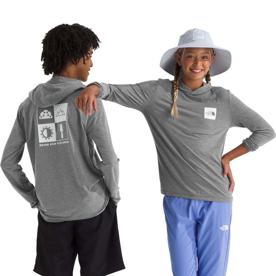 The North Face Adventure Long-Sleeve Graphic Hoodie - Kids' TNF Medium Grey Heather
