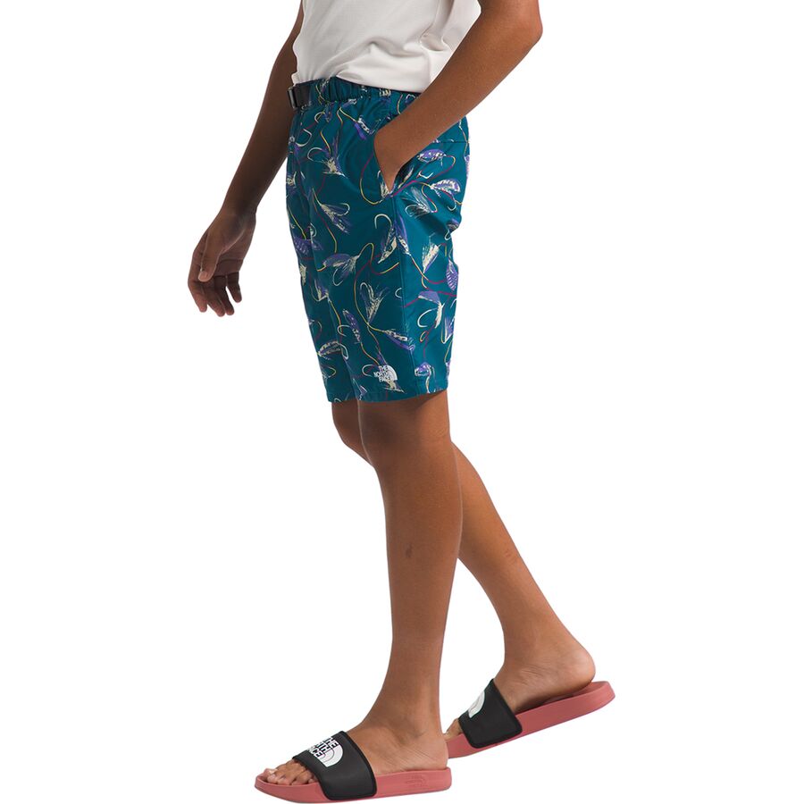 The North Face Amphibious Class V Belted Short - Boys' Blue Moss Gone Fishing Print