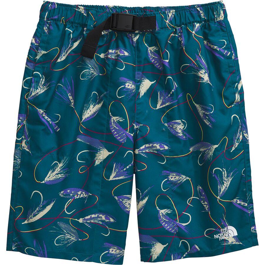 The North Face Amphibious Class V Belted Short - Boys' Blue Moss Gone Fishing Print