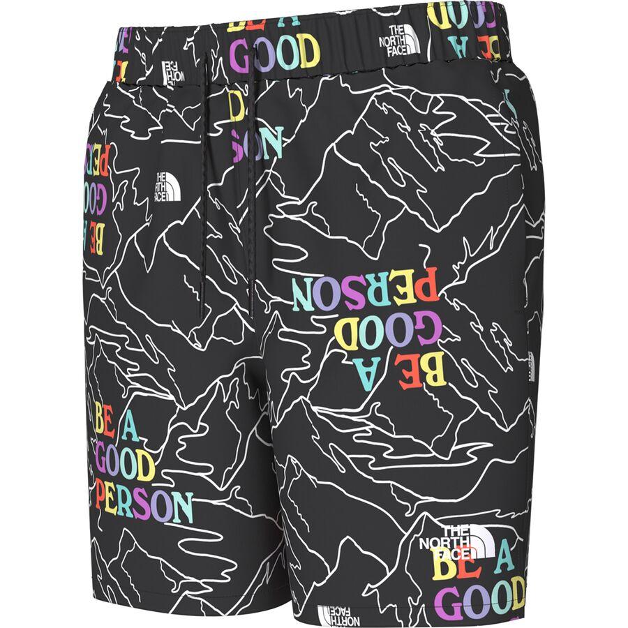 The North Face Amphibious Class V Short - Boys' TNF Black Be A Good Person Mountain Print