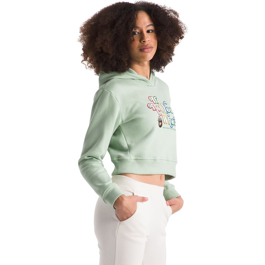 The North Face Camp Fleece Pullover Hoodie - Girls' Misty Sage/Smokey The Bear Graphic
