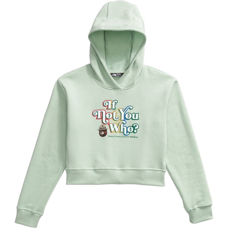 The North Face Camp Fleece Pullover Hoodie - Girls' Misty Sage/Smokey The Bear Graphic