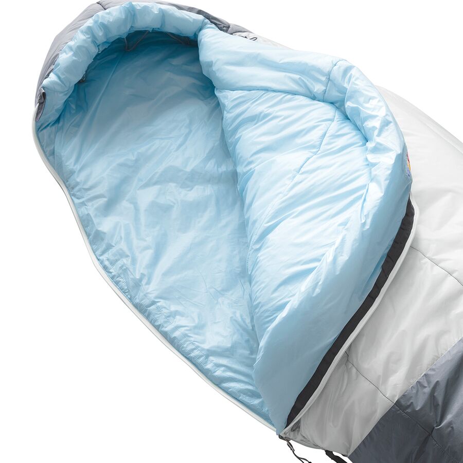 The North Face Cat's Meow Sleeping Bag: 20F Synthetic - Women's Beta Blue/Tin Grey-NPF