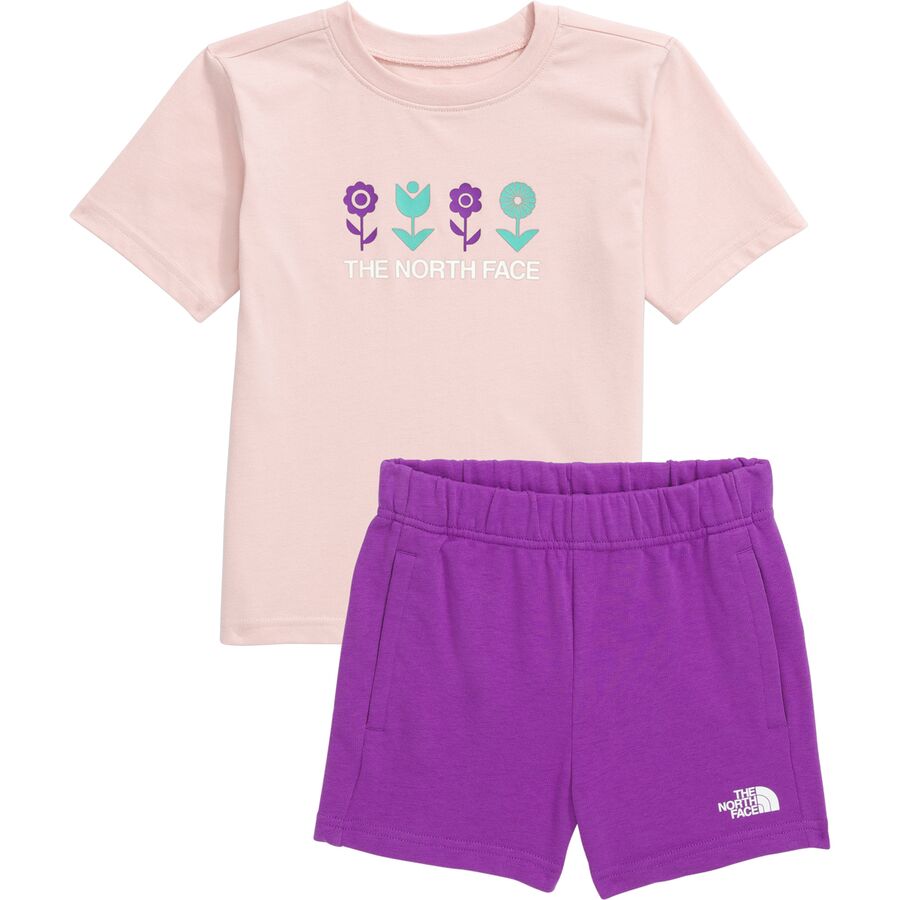 The North Face Graphic Cotton Summer Set - Toddlers' Pink Moss/Grape