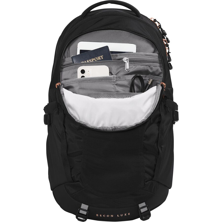 The North Face Recon Luxe Pack - Women's TNF Black/Burnt Coral Metallic-NPF