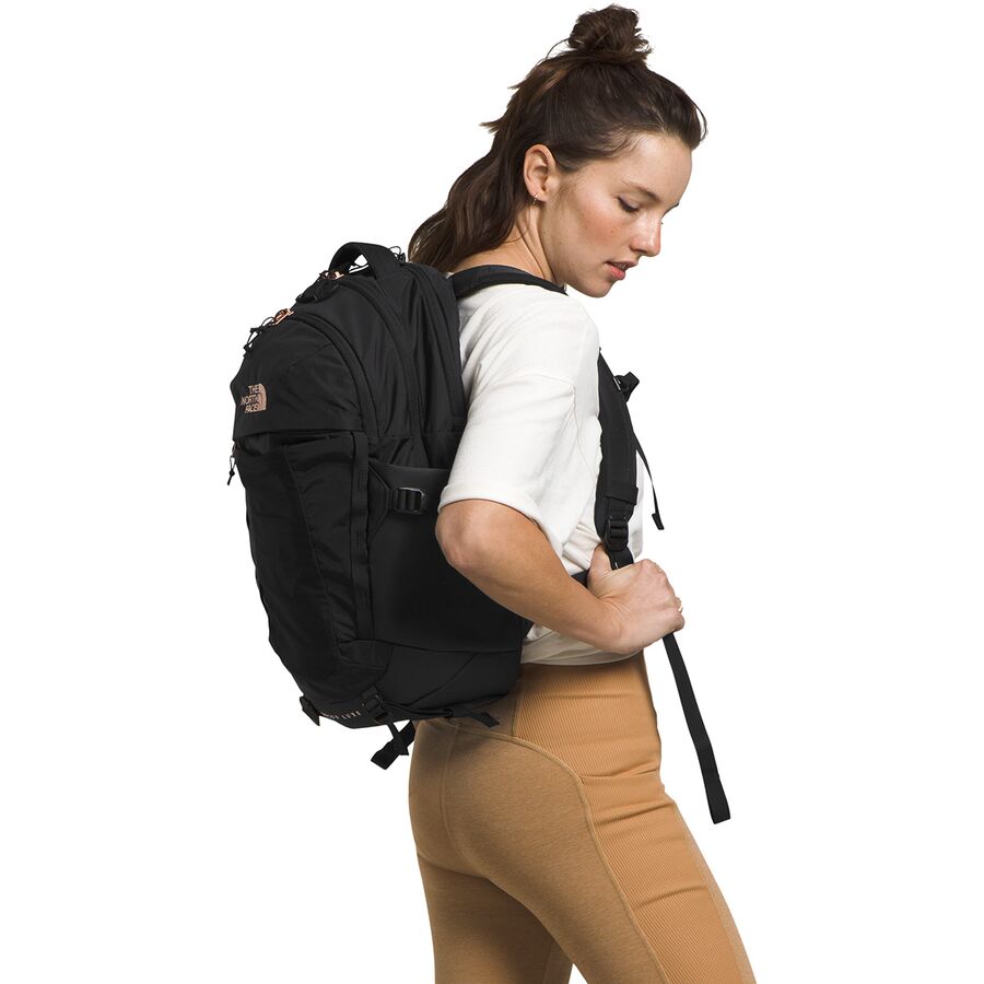The North Face Recon Luxe Pack - Women's TNF Black/Burnt Coral Metallic-NPF