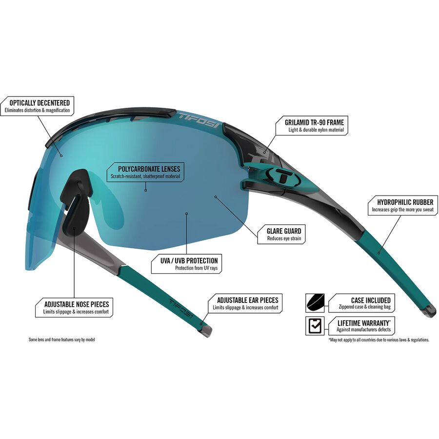 Tifosi Optics Sledge Lite Photochromic Sunglasses Matte Black/Clarion Blue Fototec