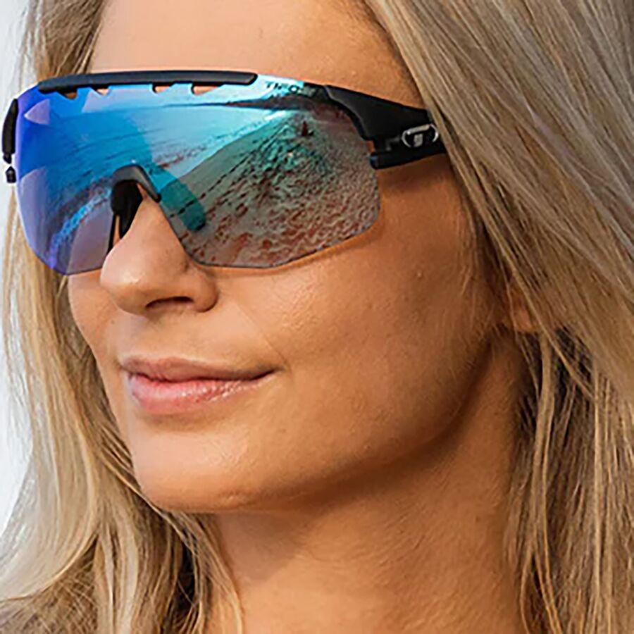 Tifosi Optics Sledge Lite Photochromic Sunglasses Matte Black/Clarion Blue Fototec