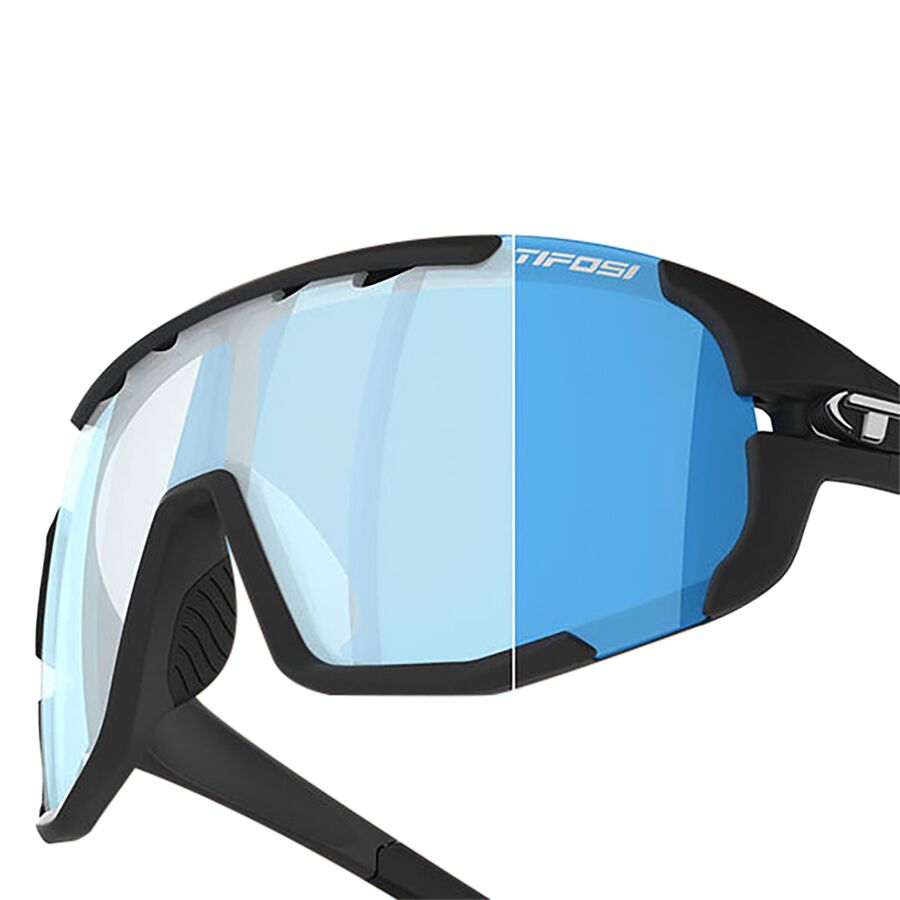 Tifosi Optics Sledge Photochromic Sunglasses Matte Black/Clarion Blue Fototec