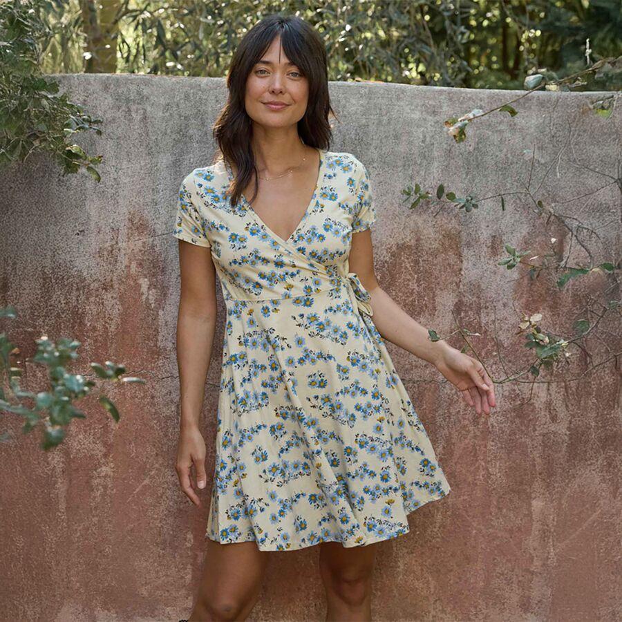 Toad&Co Freesia Wrap Short-Sleeve Dress - Women's Barley Daisy Print