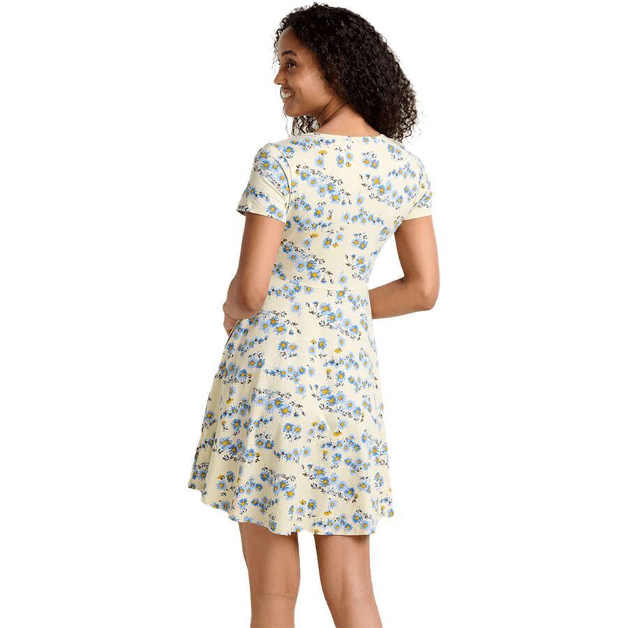 Toad&Co Freesia Wrap Short-Sleeve Dress - Women's Barley Daisy Print
