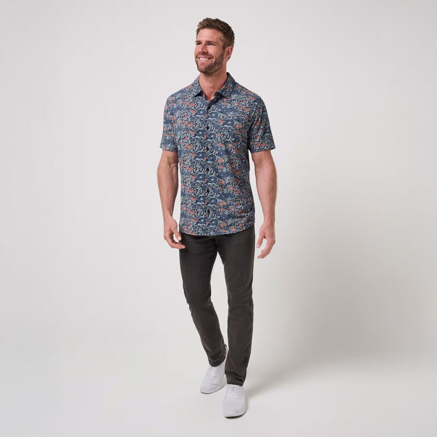 TravisMathew Day Cruise Button Up - Men's Mood Indigo/Vintage Indigo