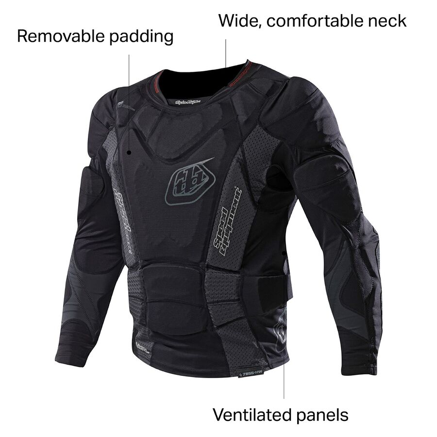 Troy Lee Designs 7855 Heavyweight Long-Sleeve Protection Shirt Solid Black