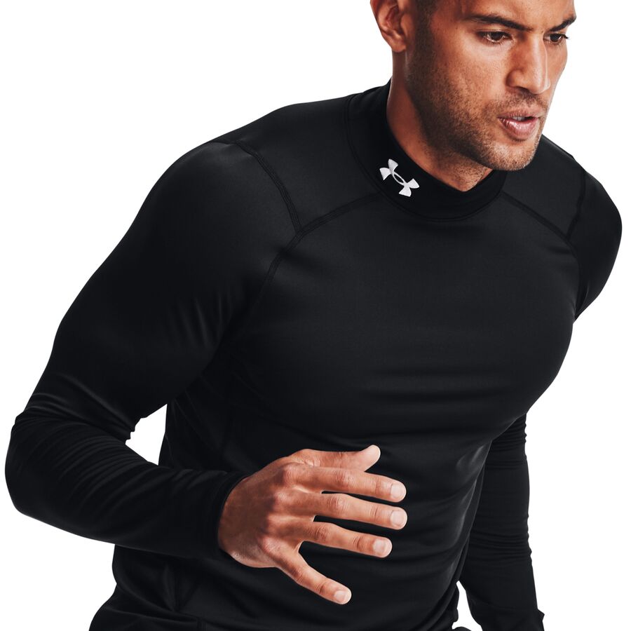 Under Armour Coldgear Armour Fitted Mock Top - Men's Black/White