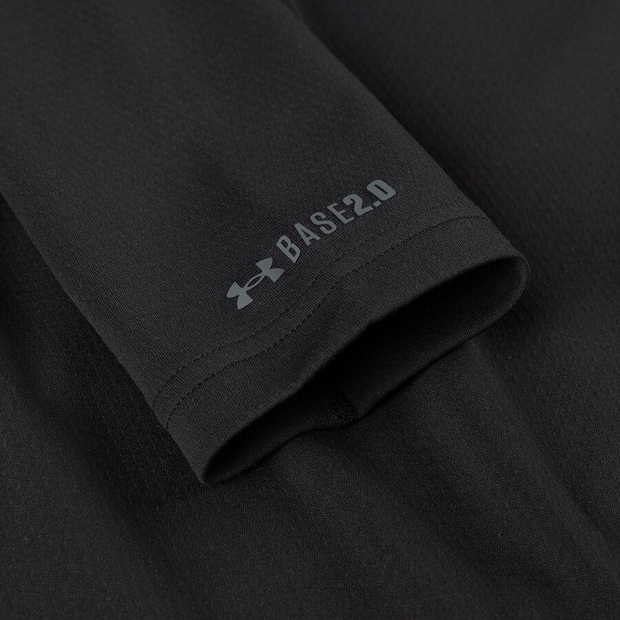 Under Armour Packaged Base 2.0 Crew Shirt - Boys' Black/Pitch Gray