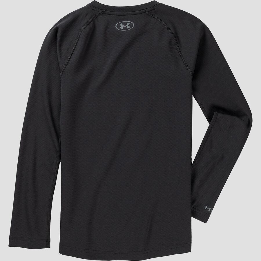 Under Armour Packaged Base 2.0 Crew Shirt - Boys' Black/Pitch Gray