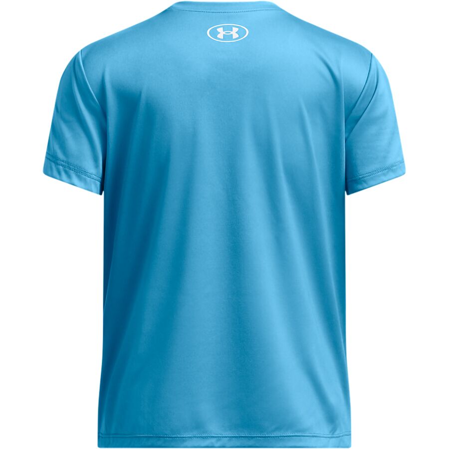 Under Armour Tech Split Wordmark Short-Sleeve Top - Girls' Ether Blue/Halo Gray/White