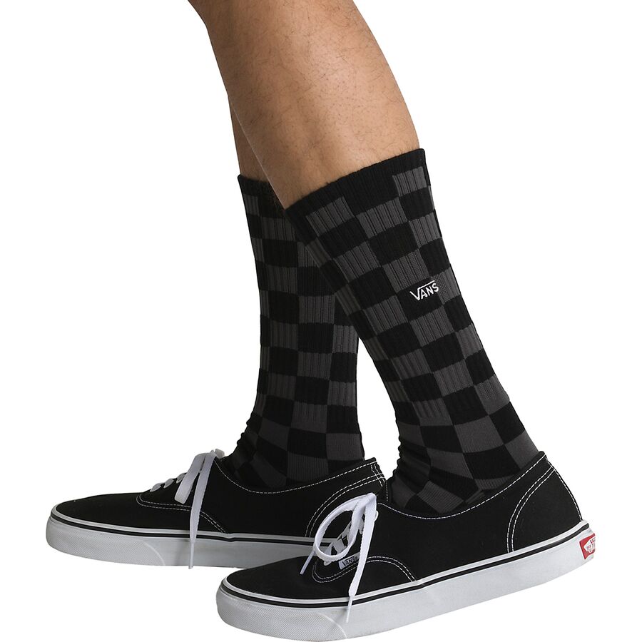 Vans Checkerboard Crew Sock - Men's Black/Charcoal