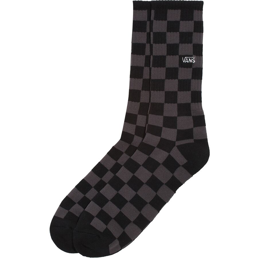 Vans Checkerboard Crew Sock - Men's Black/Charcoal