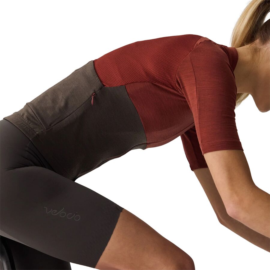 Velocio Merino LUXE Colorblock Jersey - Women's Paprika/Olive