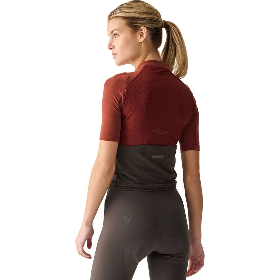 Velocio Merino LUXE Colorblock Jersey - Women's Paprika/Olive