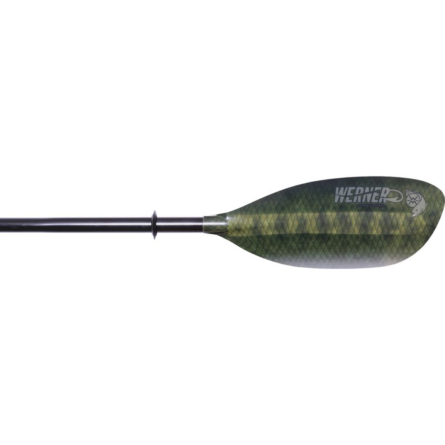 Werner Shuna Hooked Fiberglass 2-Piece Paddle - Straight Shaft Bass Green