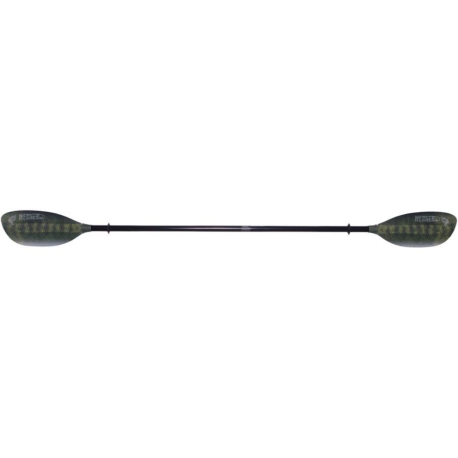 Werner Shuna Hooked Fiberglass 2-Piece Paddle - Straight Shaft Bass Green