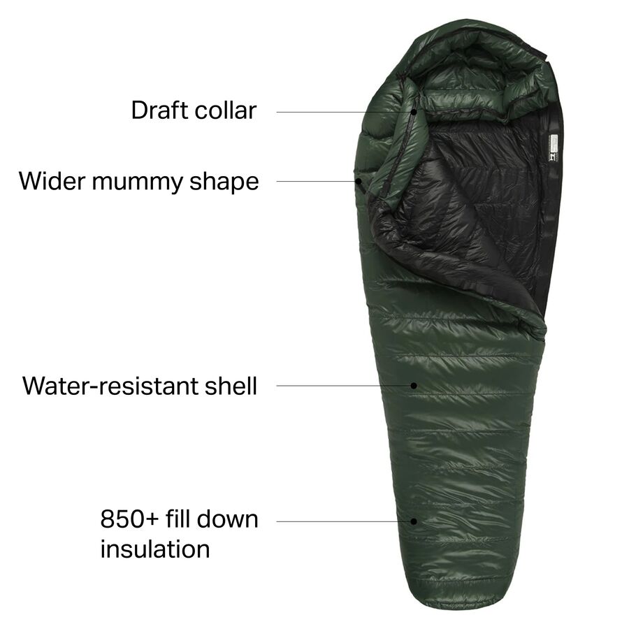 Western Mountaineering Badger MF Sleeping Bag: 15F Down Forest Green