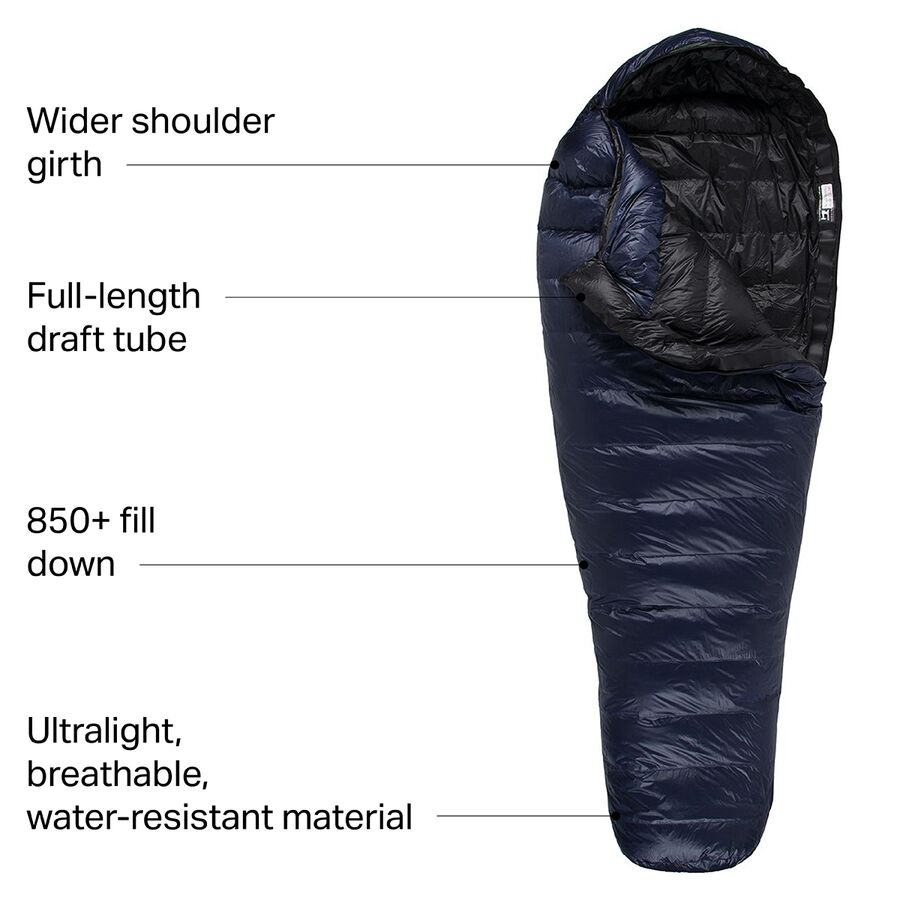 Western Mountaineering MegaLite Sleeping Bag: 30F Down Navy Blue