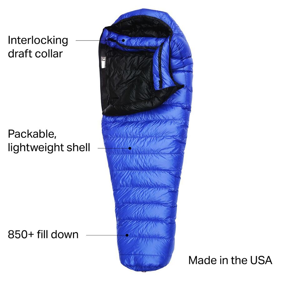 Western Mountaineering UltraLite Sleeping Bag: 20F Down Royal Blue
