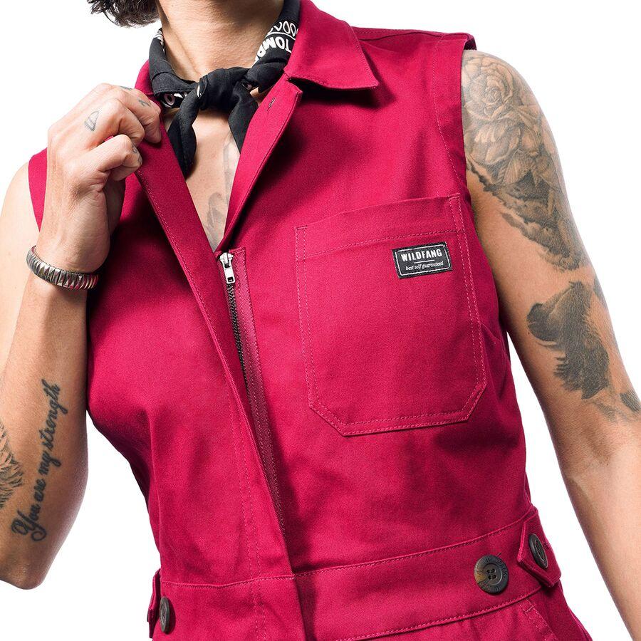 Wildfang The Essential Sleeveless High Waisted Coverall Mulberry
