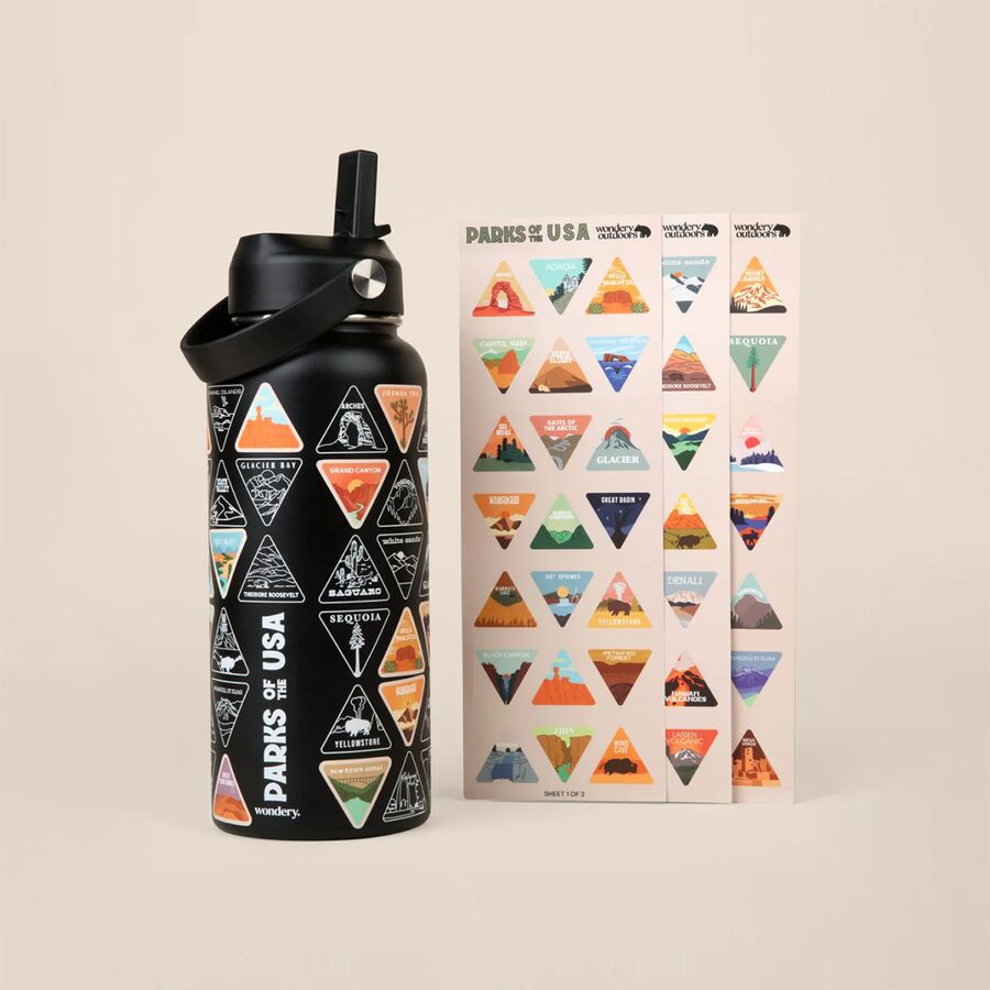 Wondery Parks Of The USA Bucket List Bottle Black