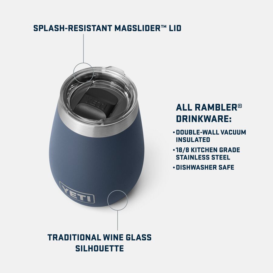 YETI Rambler 10oz Wine Tumbler MagSlider Lid Navy