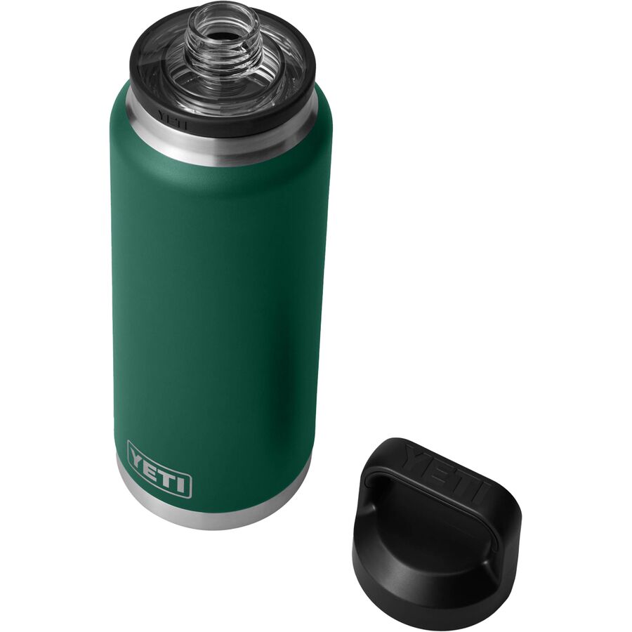 YETI Rambler 36oz Chug Water Bottle Black Forest Green