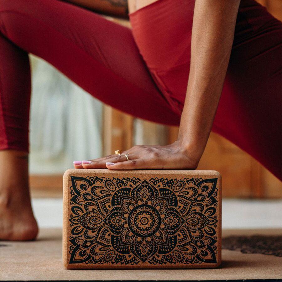 Yoga Design Lab Cork Yoga Block Mandala Black