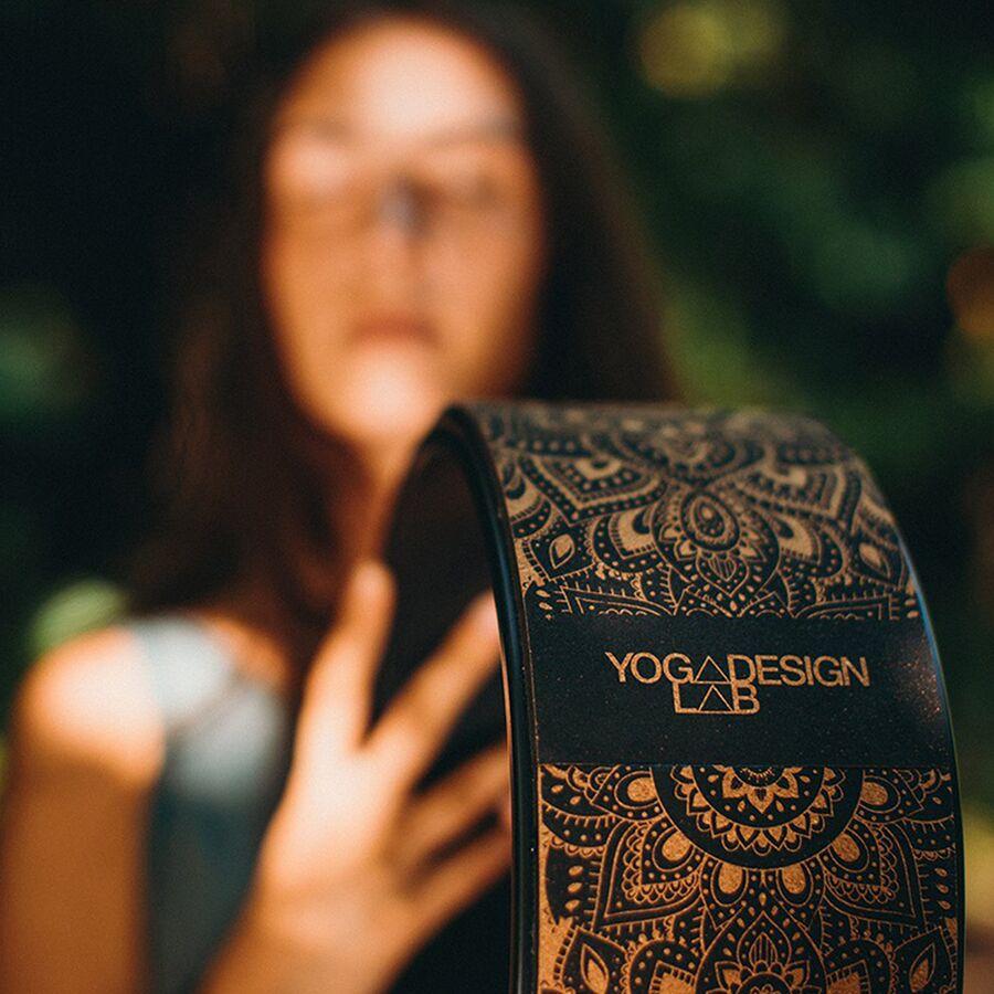 Yoga Design Lab Cork Yoga Wheel Mandala Black