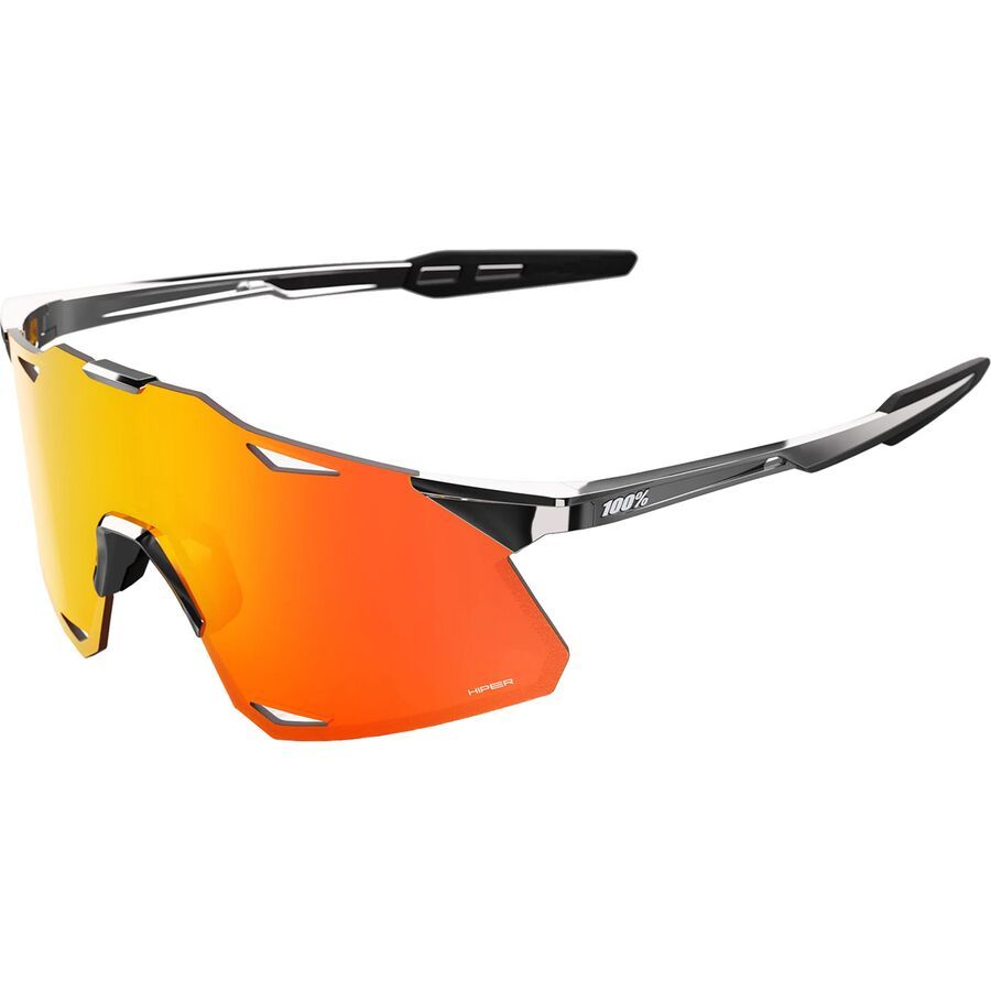 100% HyperCraft Sunglasses Black Chrome/HiPER Red Mirror Lens