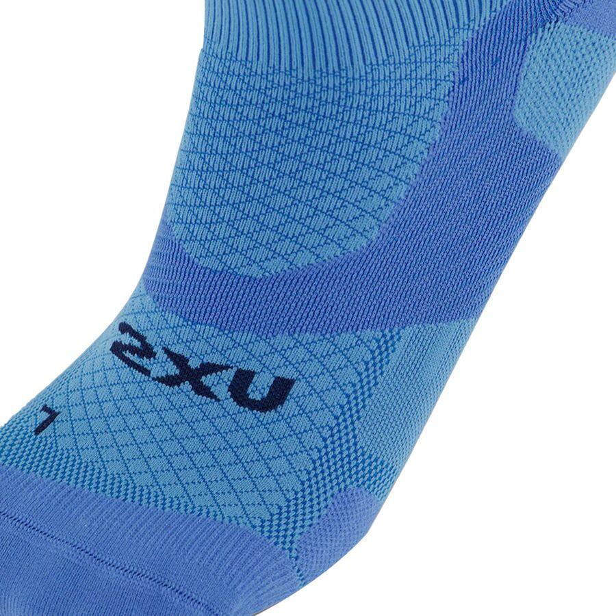 2XU Vectr Light Cushion Crew Sock Azure Blue/Surf