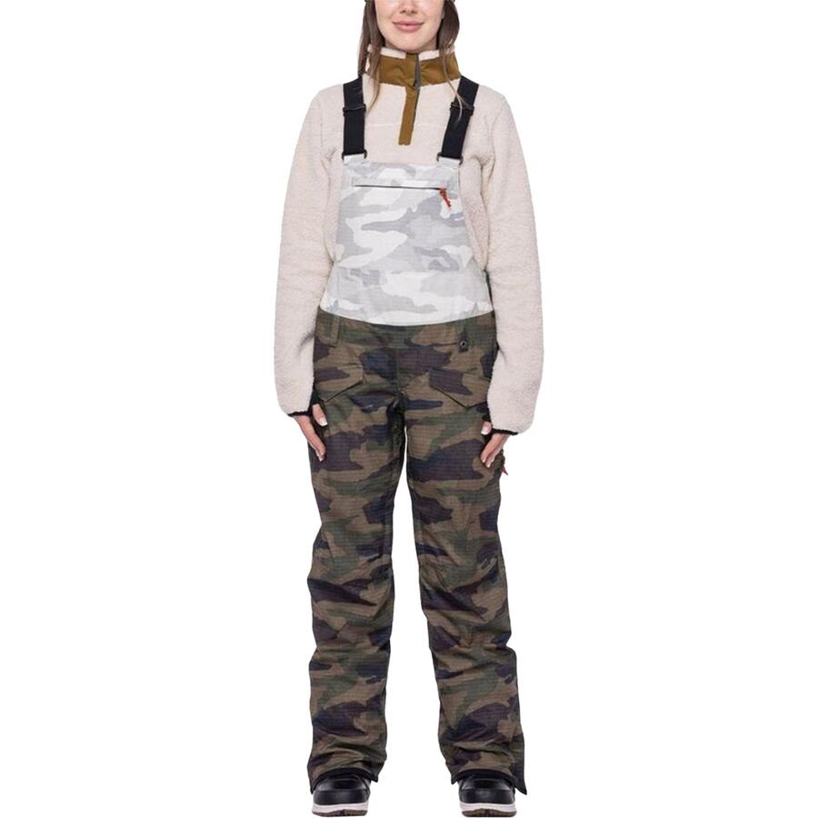 686 Harper Shell Bib Pants 2023 - Women's Dark Camo Clrblk