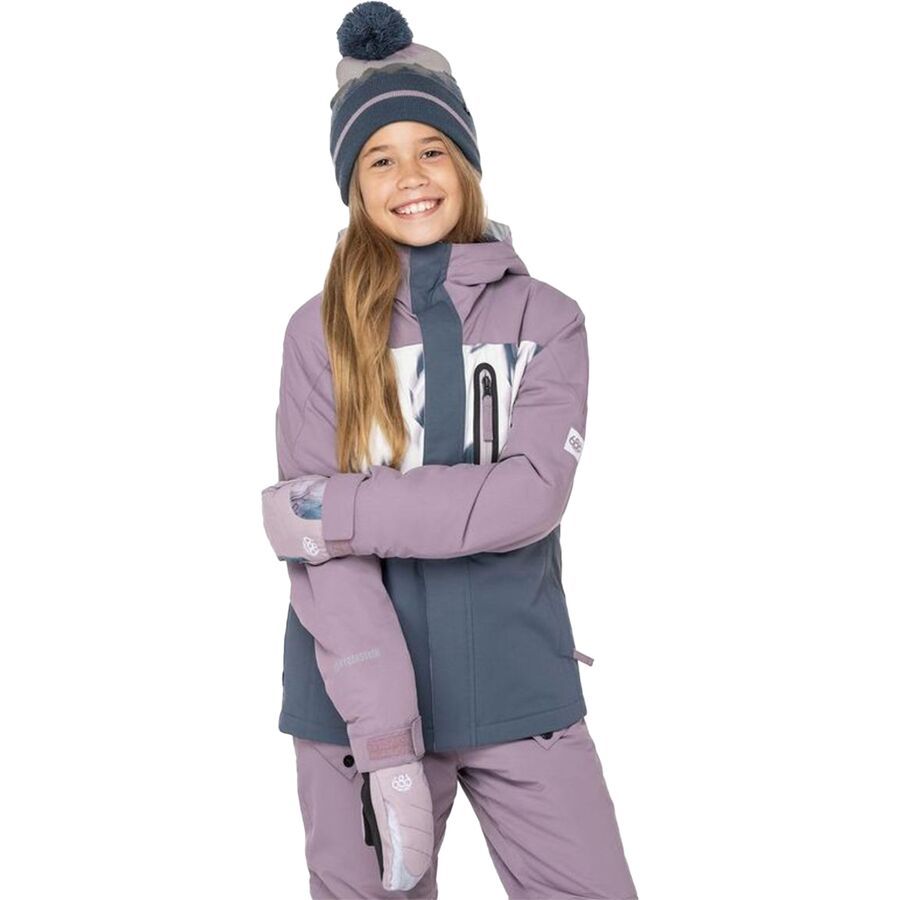 686 Hydrastash Insulated Jacket 2023 - Girls' Dusty Orchid Clrblk