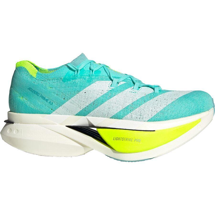 Adidas Adizero Prime X3 Strung Running Shoe Flash Aqua/Zero Metallic/Lucid Lemon