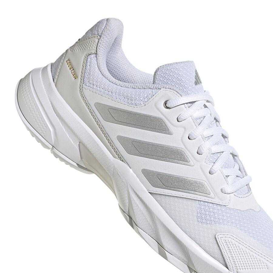 Adidas CourtJam Control 3 Shoe - Women's Ftwr White/Silver Metallic/Grey One