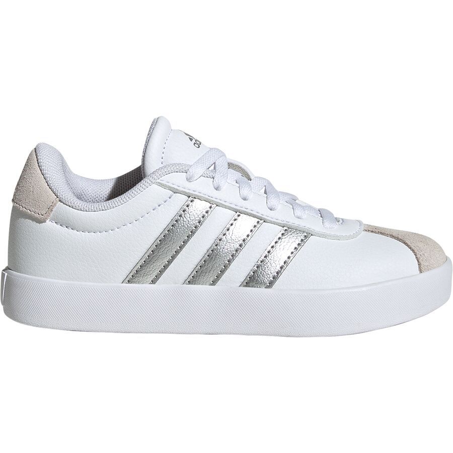 Adidas VL Court 3.0 Shoe - Kids' Ftwr White/Silver Met./Grey One