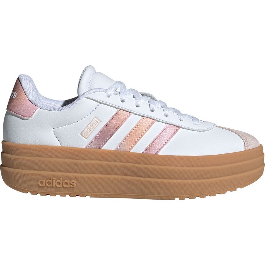 Adidas VL Court Bold Shoe - Kids' Ftwr White/Powder Coral/Gum 3